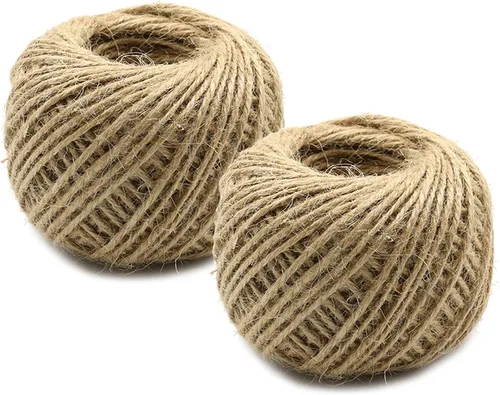 Miniatura 17 de Cuerda de yute verde de 54 yardas/rollo de 0.079 pulgadas, cuerda de cáñamo, cuerda gruesa fuerte, envoltura de cuerda gruesa, boda, manualidades