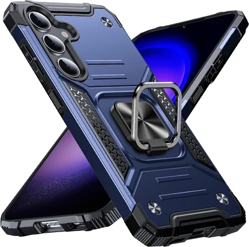 Miniatura 36 de Anqrp Funda para Galaxy S22 Ultra, Funda Protectora de Teléfono de Grado Militar con Soporte Plegable de Anillo de Metal Giratorio