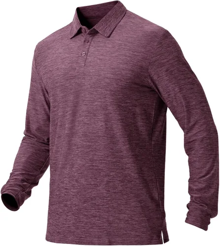 Miniatura 23 de NAVISKIN Camisas polo de manga larga para hombre, camisas de golf con cuello UPF 50 SPF para hombre, secado rápido, absorbe la humedad