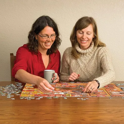 Miniatura 3 de Cobble Hill - Rompecabezas de 1000 piezas, colección Rainbow: naranja, muestra de póster incluido