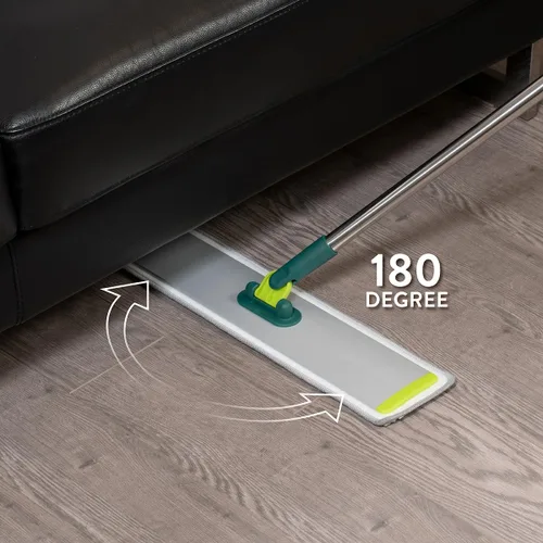 Miniatura 6 de Pine-Sol Mopa plana de microfibra – Herramienta de limpieza de suelos húmedos y secos con 2 almohadillas reutilizables – Multisuperficie para quitar
