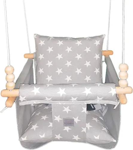 ROYALHOUSE Asiento de columpio para bebé, con cinturón de seguridad, columpio colgante para interiores para niños y columpio temporal para bebés al