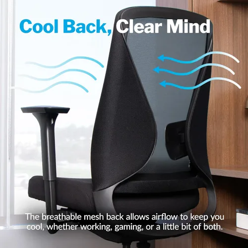 Miniatura 6 de Vari Tempur-Pedic Silla de oficina ergonómica – Silla de escritorio con respaldo de malla con soporte lumbar ajustable, reclinable, profundidad
