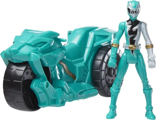 Miniatura 2 de Power Rangers Dino Fury Rip N Go Sabertooth Battle Rider and Dino Fury Green Ranger - Figura de acción y vehículo de 6 pulgadas, juguetes para niños