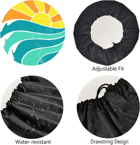 Miniatura 4 de Cubierta de neumático de repuesto para verano, olas de sol, accesorios de campamento para neumático de repuesto, resistente a la intemperie, a