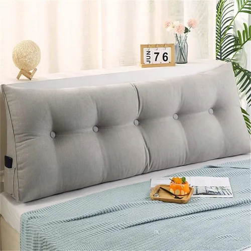 Miniatura 2 de Almohada triangular para cabecero, almohada de lectura con cuña para cabecero, almohada de lectura, almohada grande para cabecero, soporte de Gris
