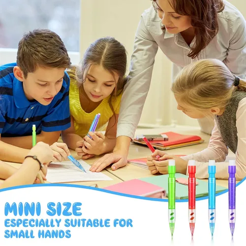 Miniatura 6 de Gersoniel Mini lápices mecánicos surtidos de 0.028 in con mini borradores, suministros de papelería para el hogar, oficina, escuela, escritura