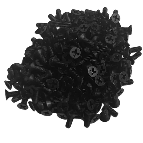 Miniatura 4 de NACX Tornillos Phillips de Cabeza Plana de Nylon M3 x 8mm Tornillos de Máquina Avellanados Negros, 200 Piezas