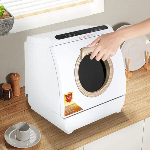 Miniatura 3 de Lavavajillas para encimera, lavavajillas portátil con 5 programas de lavado, lavavajillas compactos con tanque de agua integrado de 7 L, tanque