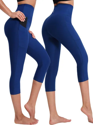 Miniatura 5 de NELEUS - Pantalones de yoga para mujer, con control de barriga, cintura alta, para correr, estilo capri