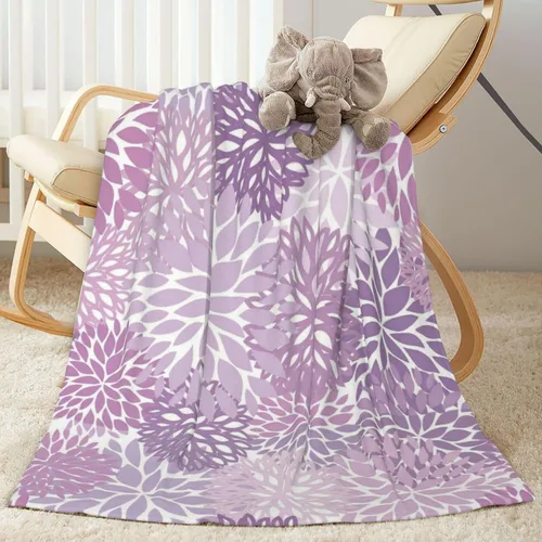 Miniatura 16 de Perinsto Manta floral de crisantemo rojo y rosa, ultra suave y cálida para todas las estaciones, manta decorativa de vellón para cama, silla