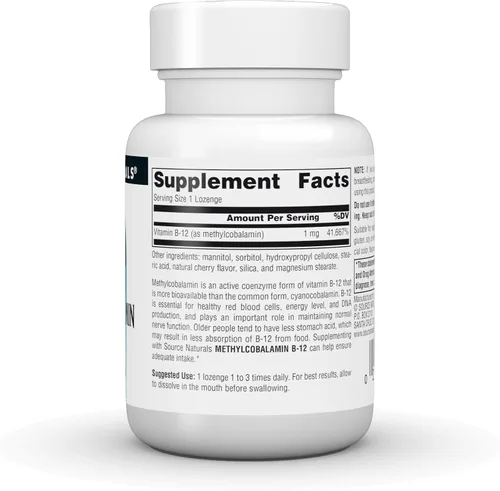 Miniatura 3 de Source Naturals B 12 60 Tb Metilcobalamina, 60 CT