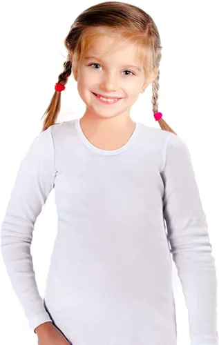 Miniatura 5 de Brix Camisetas de manga larga para niñas pequeñas, cuello redondo, algodón, Flexy, paquete de 4 unidades.