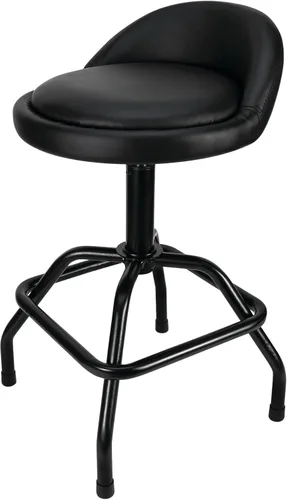 Miniatura 4 de Performance Tool W85011 Taburete de bar giratorio neumático con respaldo, giro de 360 grados, estructura de acero resistente, negro