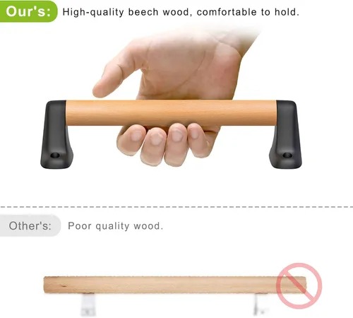 Miniatura 5 de SELEWARE Mango de seguridad para patio de recreo de 12 pulgadas, mango de agarre de madera para niños, mango de agarre para casa de juegos, casa