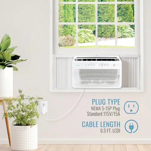 Miniatura 9 de Keystone Energy Star - Aire acondicionado inversor montado en ventana de 8,000 BTU con calor suplementario, unidad de aire acondicionado de ventana