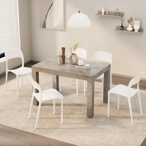 Miniatura 4 de Mobili Fiver, Primera mesa extensible, 47.2(78.7) x 31.5 pulgadas, efecto hormigón, gris, fabricada en Italia Efecto gris concreto