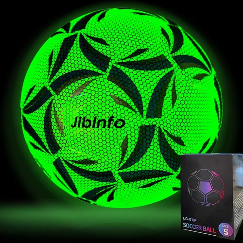 Miniatura 10 de Balón de fútbol iluminado tamaño 5, pelota de fútbol luminosa que brilla en la oscuridad, para juegos de día y noche y regalos de entrenamiento