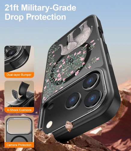 Miniatura 19 de Goodon para iPhone 15 Pro Max con protector de pantalla de privacidad, compatible con Magsafe, funda translúcida mate a prueba de golpes - Linda