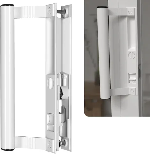 Miniatura 19 de Juego de manijas para puerta de vidrio deslizante, 6-5/8", negro - Reemplazo de manija de puerta de patio Gruesa para ambas puertas correderas