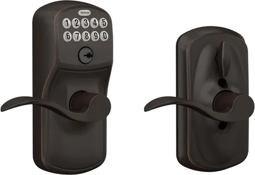 Miniatura 9 de SCHLAGE FE595 CAM 622 GEO Entrada con teclado con cerradura electrónica Flex, negro mate