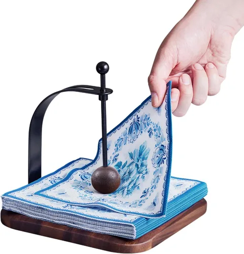 Miniatura 11 de Servilletero para mesa, servilletero decorativo de cóctel con brazo pesado, moderno servilletero cuadrado para servilletas de papel, bandeja