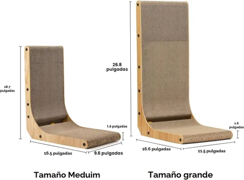Miniatura 5 de FUKUMARU Rascador para gatos, 18.7 pulgadas en forma de L, almohadilla para rascar para gatos montada en la pared, cartón rascador para gatos