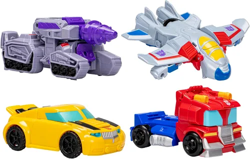 Miniatura 2 de Juguetes Transformers Héroes vs Villanos Paquete de 4, Figuras de Acción Autobot y Decepticon de 4.5 Pulgadas, Juguetes de Robot Preescolar
