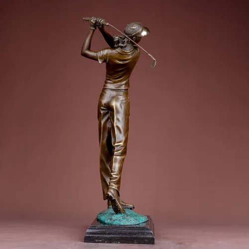Miniatura 4 de Escultura de golfista Estatua de bronce Estatua de golf Escultura Golfista Decoración Artes Regalos Centro de mesa Estatua del hogar Chica golfista