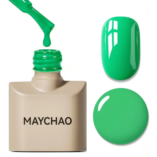 Miniatura 75 de MAYCHAO Esmalte de uñas de gel rosa intenso de 0.5 onzas líquidas, 1 unidad de esmalte de gel rosa brillante, esmalte de uñas que se absorbe con luz