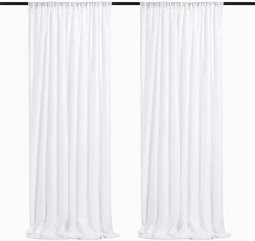 Miniatura 64 de Telón de fondo de lentejuelas moradas 2 paneles 2FTx8FT con purpurina telón de fondo cortinas para fiesta de Halloween fondo de fotos para bodas