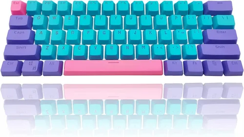 GTSP 61 Teclas 60 Por Ciento, Teclas Ducky One 2 Mini para Teclado Mecánico Perfil OEM RGB PBT Set de Teclas con Extractor de Teclas para Cherry MX