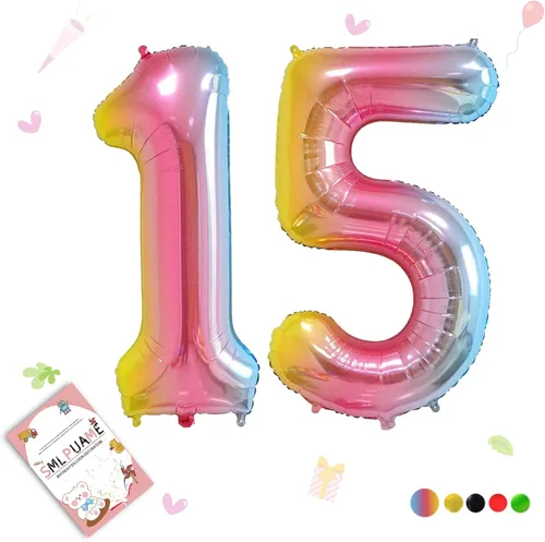 Miniatura 44 de Globos de números de 40 pulgadas del 0 al 9 dorados grandes del número 0, globos digitales para suministros de decoración de celebración de fiesta