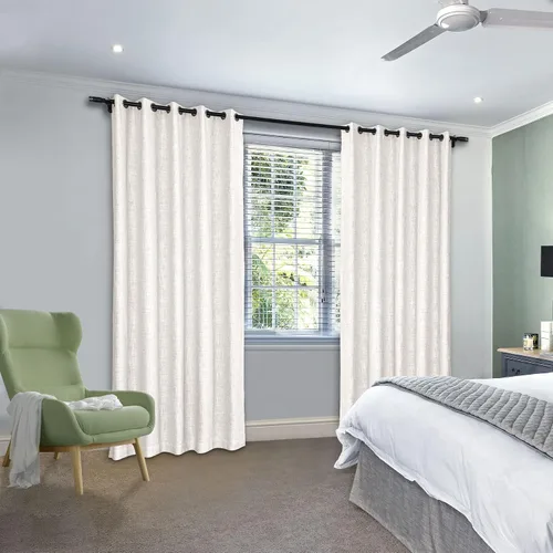 Miniatura 9 de Fcosie Cortinas opacas de lino 100 % opacas de 50 pulgadas de ancho x 63 pulgadas de largo, paneles de cortina con ojales para sala de estar