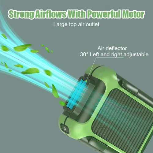 Miniatura 6 de Ventilador de cinturón personal con clip en la cintura, ventilador de refrigeración portátil y ventilador de collar USB para viajes al aire libre