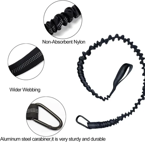 Miniatura 5 de Paddle Leash Kayak Paddle Holder Tool Lanyard - 2 Pack Stretchable Paddle Strap with Carabiner Secure Leash Lanyard Rope for SUP Kayak Canoe Paddle