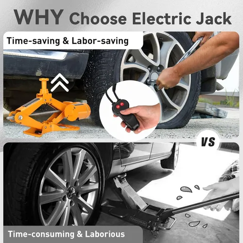 Miniatura 2 de Juego de gato o gato eléctrico para auto de 3 toneladas o 2 toneladas por ROGTZ DC 12 V, herramienta de reparación automática todo en uno de sedán