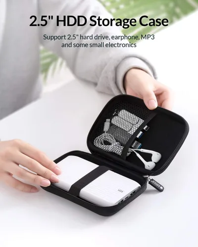 Miniatura 2 de ORICO Estuche para disco duro de 2.5 pulgadas, bolsa de transporte de almacenamiento de unidad externa, impermeable, a prueba de golpes
