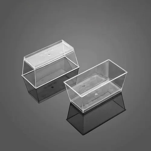 Miniatura 7 de Tosnail Paquete de 100 vasos rectangulares de 5 onzas para aperitivo de postre con 100 cucharas de plástico