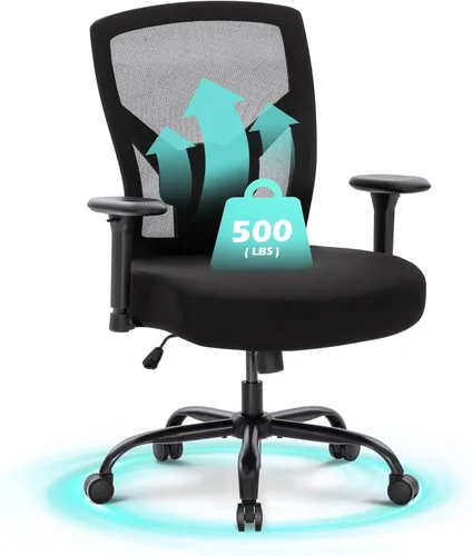 Miniatura 10 de ALPHA HOME Silla de oficina ergonómica con reposapiés, silla de computadora de malla de respaldo alto con soporte lumbar, altura ajustable