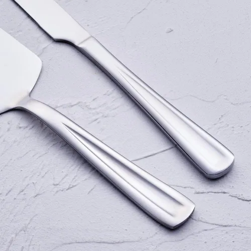Miniatura 3 de Juego de cuchillo y servidor de pastel GoGeiLi, juego de cortador de pastel de acero inoxidable para boda, cumpleaños, fiestas Plateado
