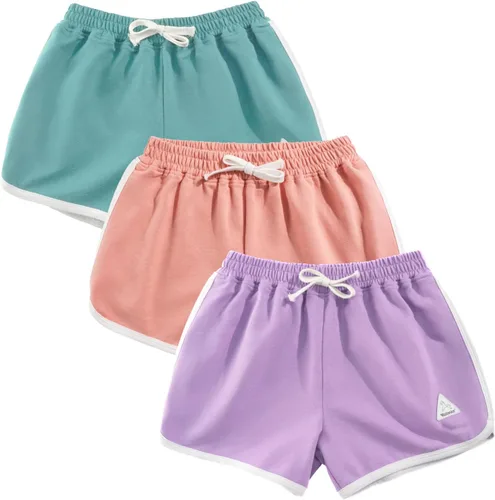 Miniatura 32 de Rolanko Pantalones cortos activos de delfín para niñas, paquete de 3 unidades, ciclismo, correr, verano, playa, atletismo, deportes, 4-14 años