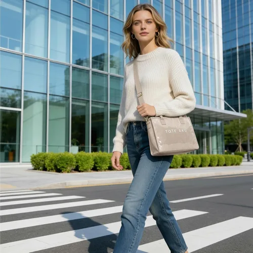 Miniatura 7 de Bolsa de PVC para mujer, ligera, con compartimentos, bolsa de hombro para viajes, trabajo, gimnasio
