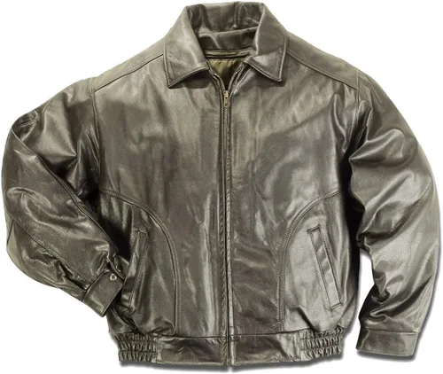 Miniatura 3 de REED Chaqueta de cuero All American Bomber para hombre, fabricada en EE. UU