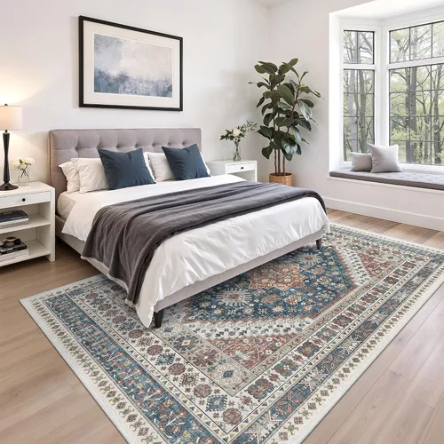 Miniatura 9 de zesthome Alfombras de área de 5 x 7 pies, alfombra ultrafina, lavable, resistente a las manchas, antideslizante, para sala de estar, dormitorio