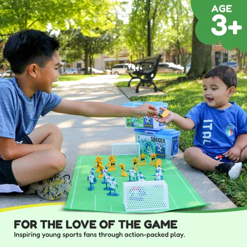Miniatura 2 de Set de muñecos de fútbol Kasey Kids con 2 equipos completos y más para inspirar la imaginación con juego sin fin (para niños de 3 años o más)