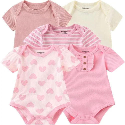 Miniatura 7 de Kiddiezoom Mameluco unisex de algodón de una pieza para bebé recién nacido, 5