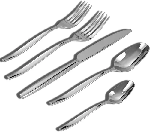 Miniatura 12 de Juego de cubiertos dorados de 20 piezas, cubiertos de acero inoxidable para 4, incluye cuchillo de carne, tenedor y cuchara, apto para lavavajillas