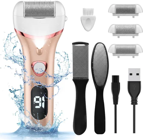 Miniatura 8 de Removedor eléctrico de callos de pies, kit de pedicura electrónico portátil recargable, lima de pies impermeable, herramientas de pedicura