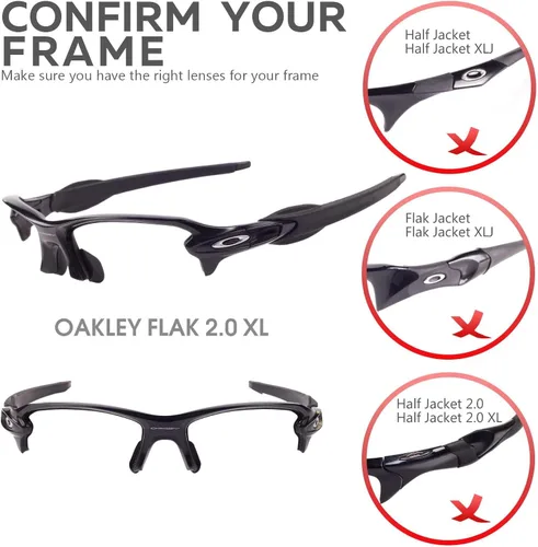 Miniatura 6 de Walleva - Lentes de repuesto para gafas de sol Oakley Flak 2.0 XL, 26 opciones disponibles